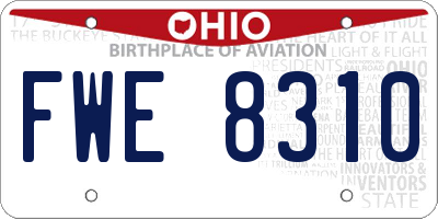 OH license plate FWE8310