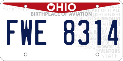 OH license plate FWE8314
