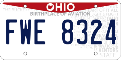 OH license plate FWE8324