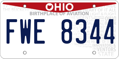OH license plate FWE8344