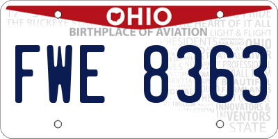 OH license plate FWE8363