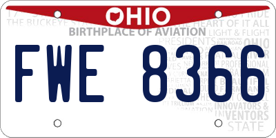 OH license plate FWE8366