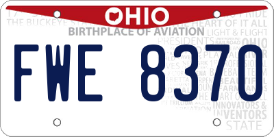 OH license plate FWE8370
