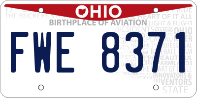 OH license plate FWE8371