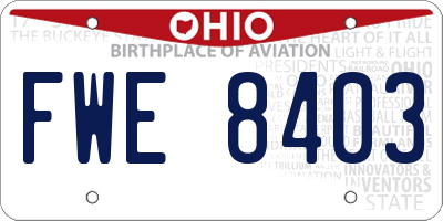 OH license plate FWE8403