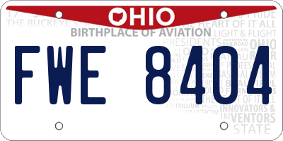OH license plate FWE8404