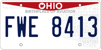OH license plate FWE8413