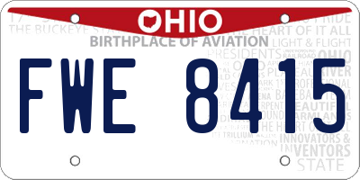 OH license plate FWE8415