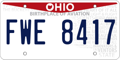 OH license plate FWE8417