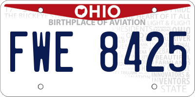 OH license plate FWE8425