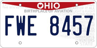 OH license plate FWE8457