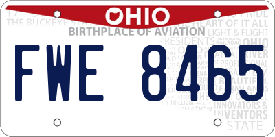 OH license plate FWE8465
