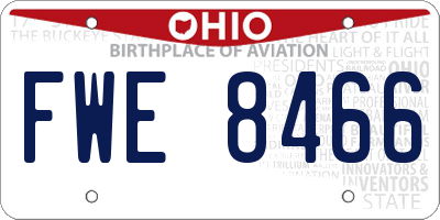 OH license plate FWE8466