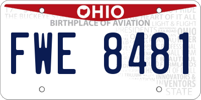 OH license plate FWE8481