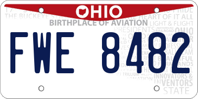 OH license plate FWE8482