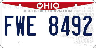 OH license plate FWE8492