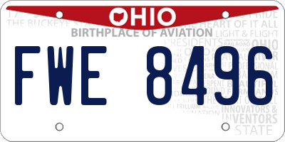 OH license plate FWE8496