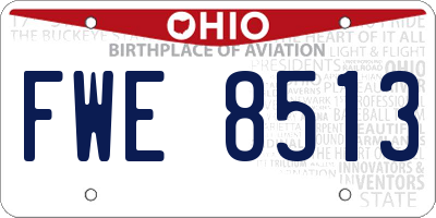 OH license plate FWE8513