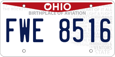 OH license plate FWE8516