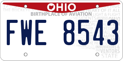 OH license plate FWE8543