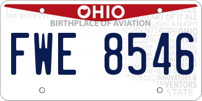 OH license plate FWE8546