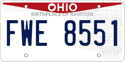 OH license plate FWE8551