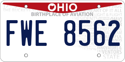 OH license plate FWE8562