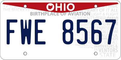 OH license plate FWE8567
