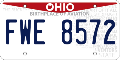 OH license plate FWE8572