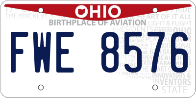 OH license plate FWE8576