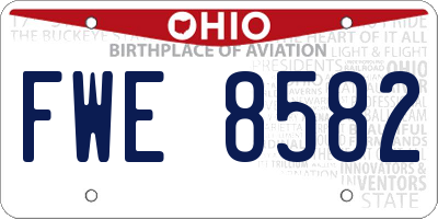 OH license plate FWE8582
