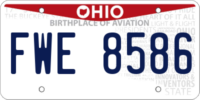 OH license plate FWE8586