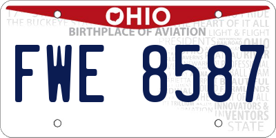OH license plate FWE8587