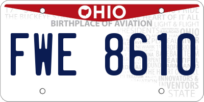 OH license plate FWE8610