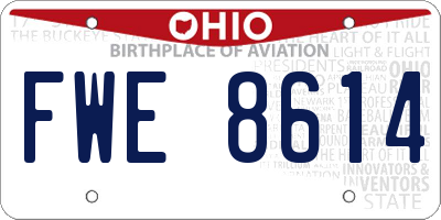 OH license plate FWE8614