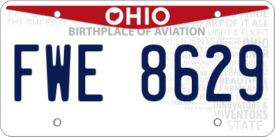OH license plate FWE8629