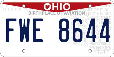 OH license plate FWE8644