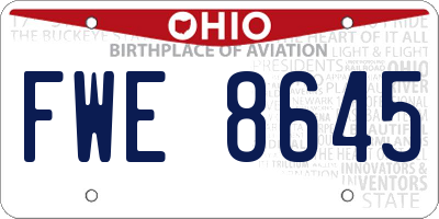 OH license plate FWE8645