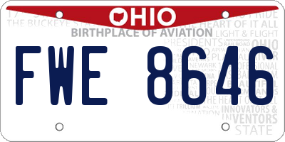 OH license plate FWE8646