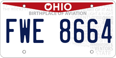 OH license plate FWE8664
