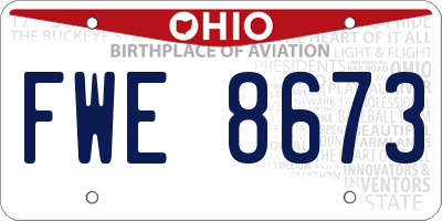OH license plate FWE8673