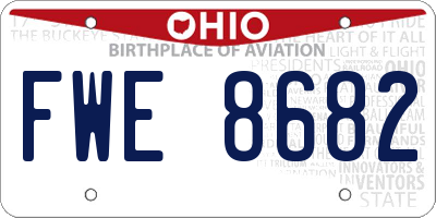 OH license plate FWE8682