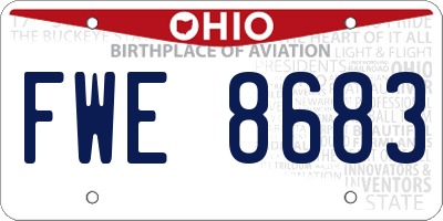 OH license plate FWE8683