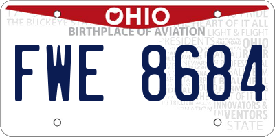 OH license plate FWE8684