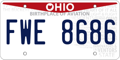OH license plate FWE8686