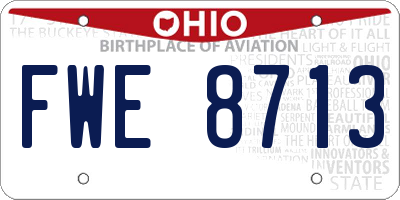 OH license plate FWE8713
