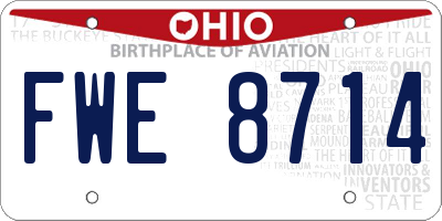 OH license plate FWE8714