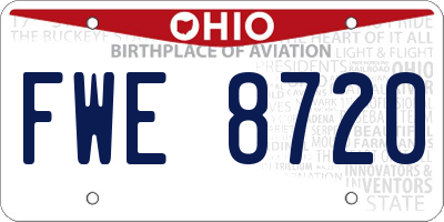 OH license plate FWE8720
