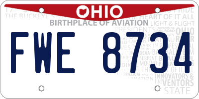 OH license plate FWE8734
