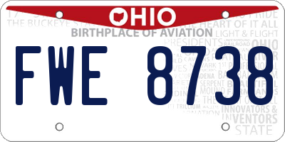 OH license plate FWE8738